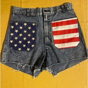 Vintage navdungaree American flag pockets shorts size 29W